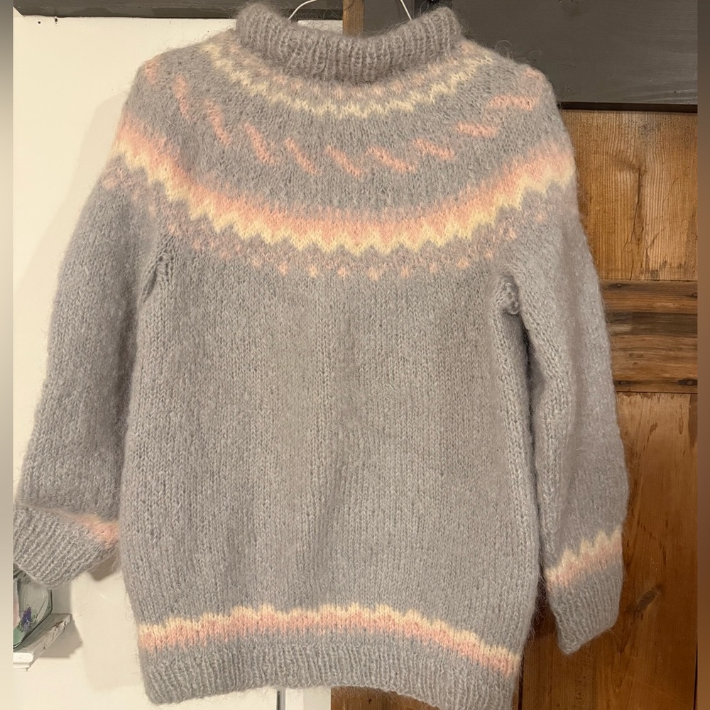 Cozy Gray and Pink Women's Sweater